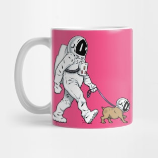 Walking the Dog Astronaut - color Mug